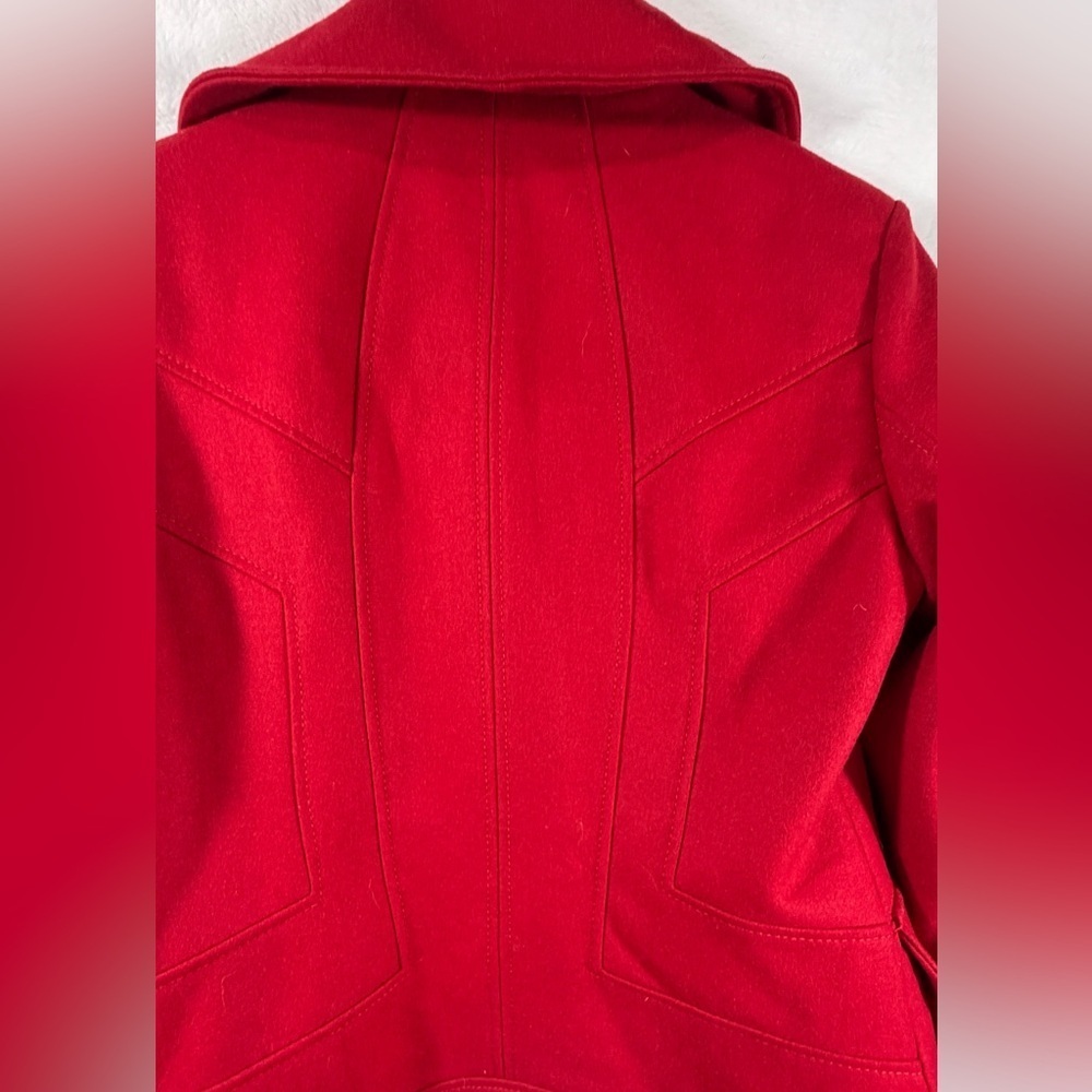 Guess Red Wool Blend Peacoat Jacket Size M cozy chic womens coat jacket - Picture 5 of 10
